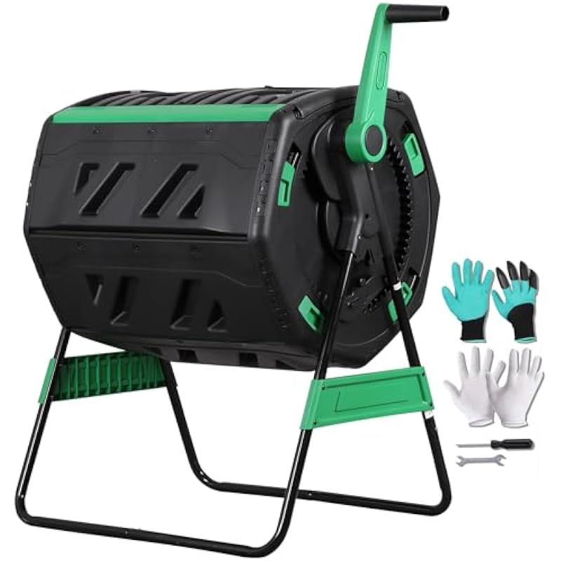 صندوق سماد دوار مكون من قسمين  - مراجعة Compost Bin وسعره