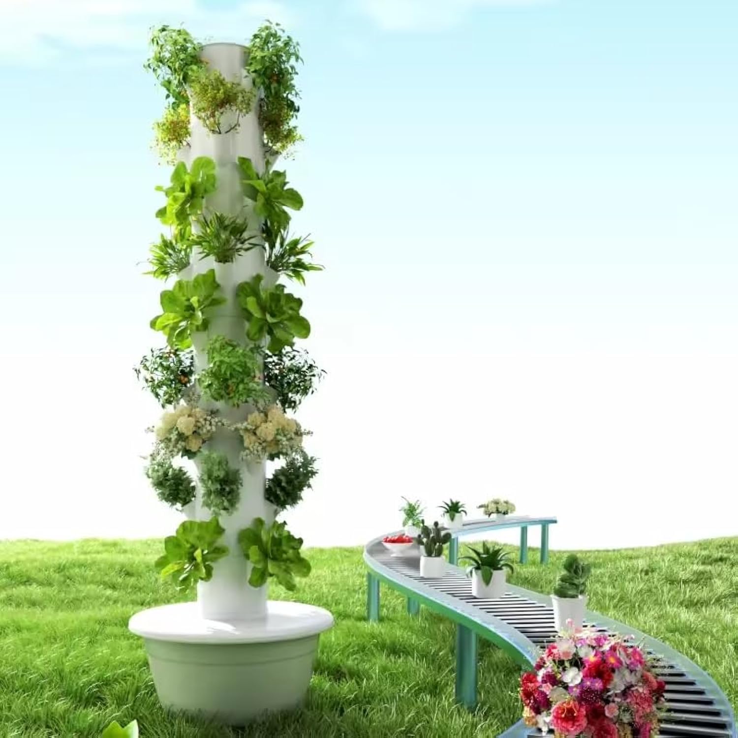برج زراعة عمودي هيدروبوني للخض - مراجعة Vertical Planter وسعره